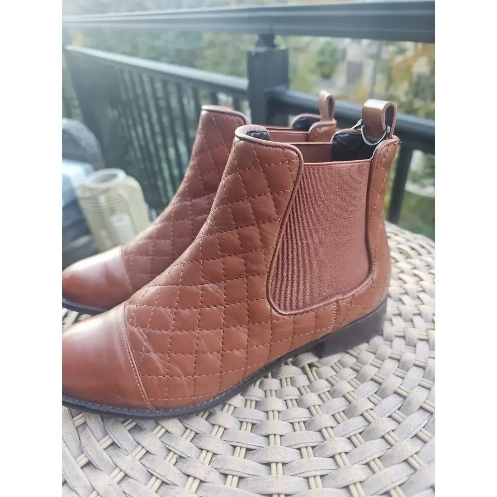 Talbots Women’s Shoes Dark Rum Tish Quilted Boots Size 7M Brown